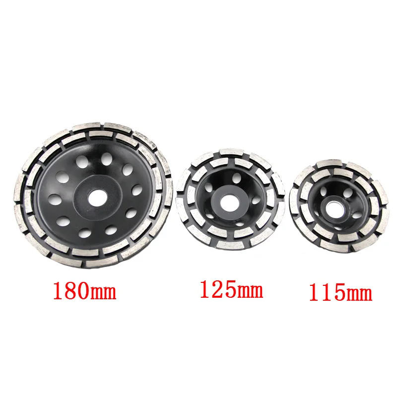 wholesale black diamond double-row grinding wheel 115-125-180mm wall disc for electric grinding