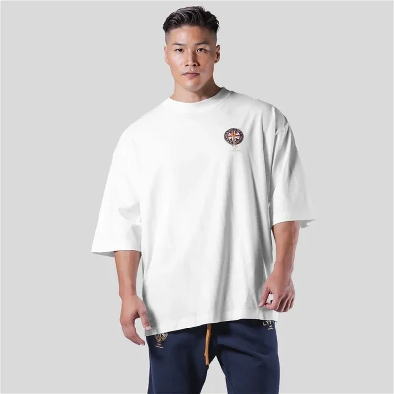 LYFT camiseta de gimnasio para hombre 2025 100% algodón con logotipo pequeño para hombre, camiseta de manga corta para correr, camisetas deportivas de entrenamiento para hombre, camisetas de talla grande