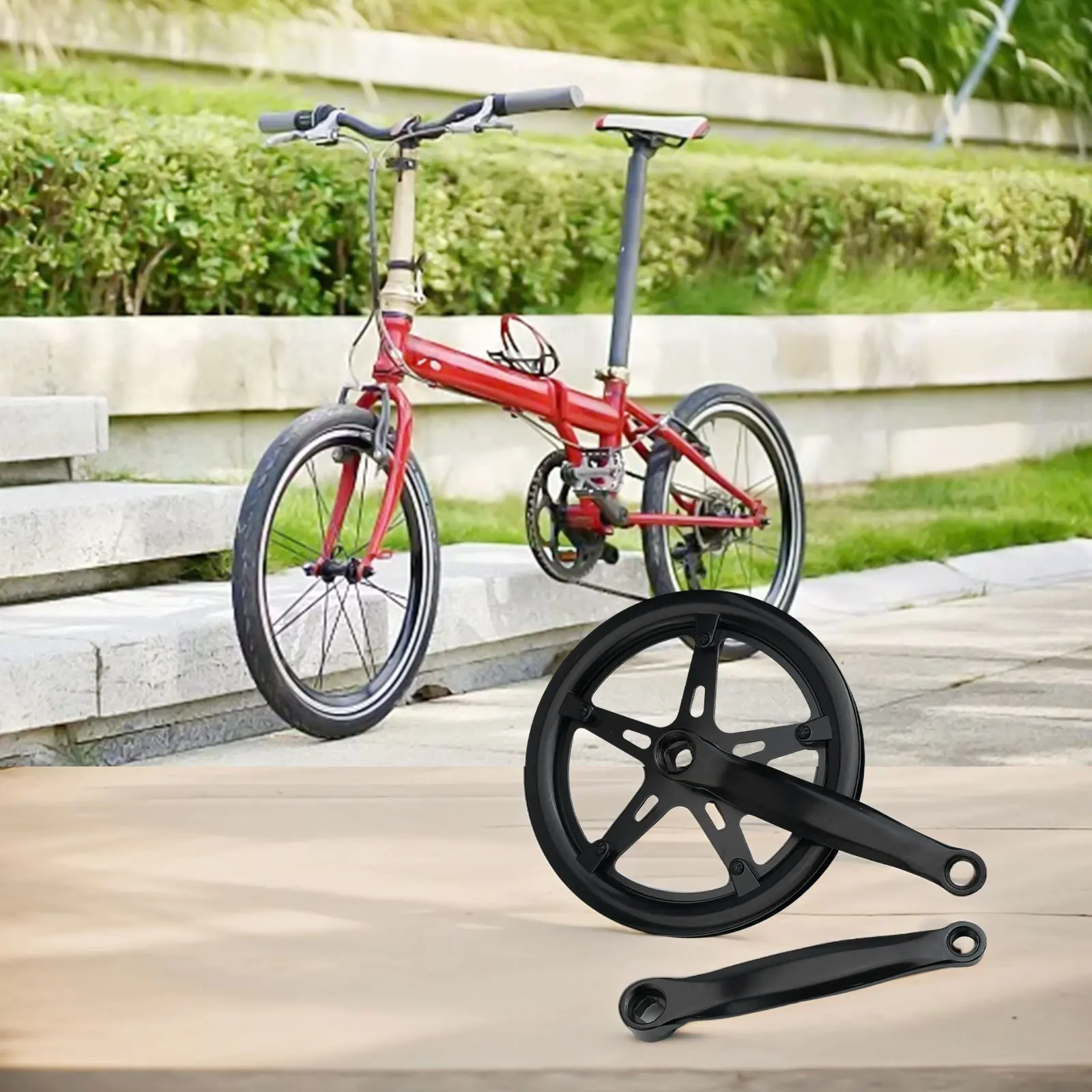 

Bicycle Performance Part Strong Alloy Construction Size Forty Six Teeth Total Length of One Hundred Seventy Millimeters