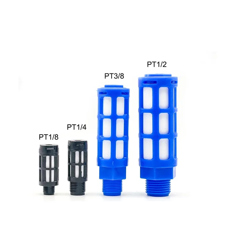 

Air Plastic Exhaust Muffler Pneumatic 1/8 1/4 3/8 1/2 Male Thread Absorb Noise Filter Slip Lock For Misting Pump