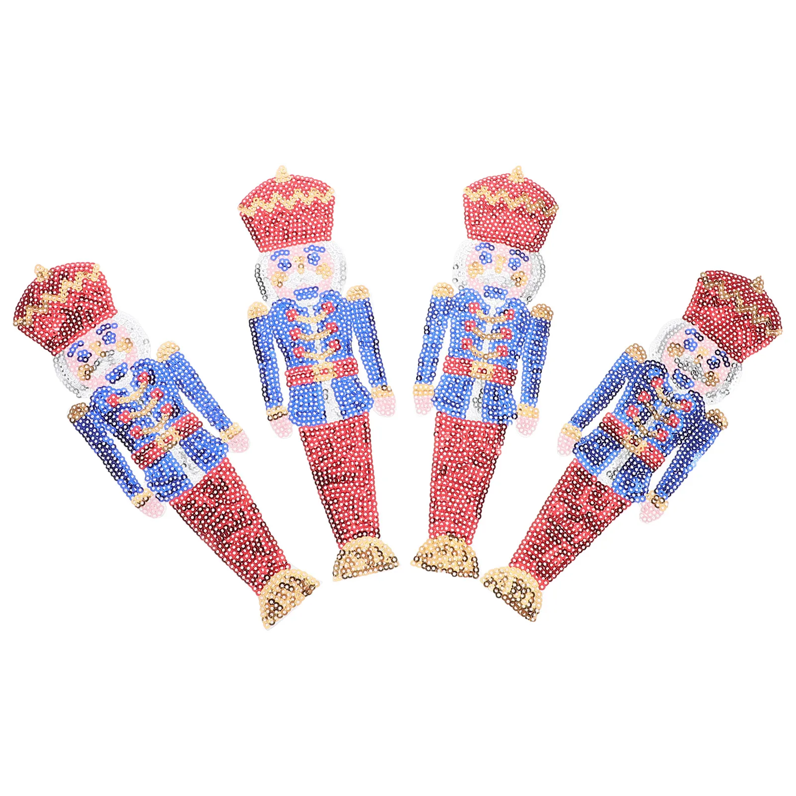 

4pcs Nutcracker Soldier Embroidered Applique Patches Sew On Fabric DIY Clothing Accessories Fade Resistant Durable Decor Craft