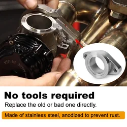 CNSPEED Stainless Steel Universal 38mm M8*1.25 MVband MV-R Turbo Wastegate Flange Adapter Kit 2 Bolt Turbo Flange