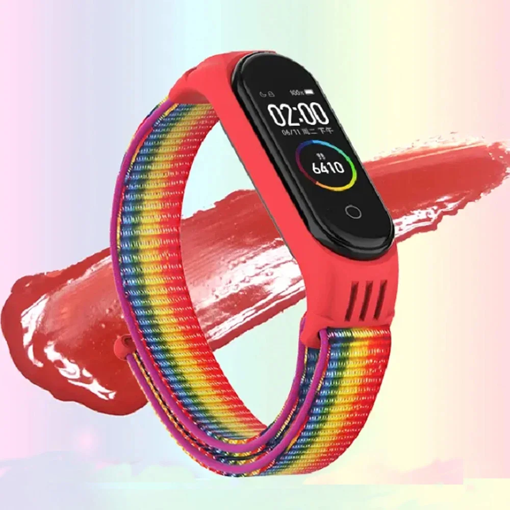 Cinturino in Nylon per xiaomi mi band 8 7 4 5 6 cinturino cinturino correa cinturino Miband braccialetto Sport loop mi band 7 6 5 4 3