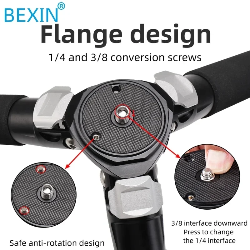 BEXIN RA334 Professional Aluminum Alloy Tripod Outdoor Photography Bracket for Canon Nikon Sony Fuji Olympus Digital SLR Camera