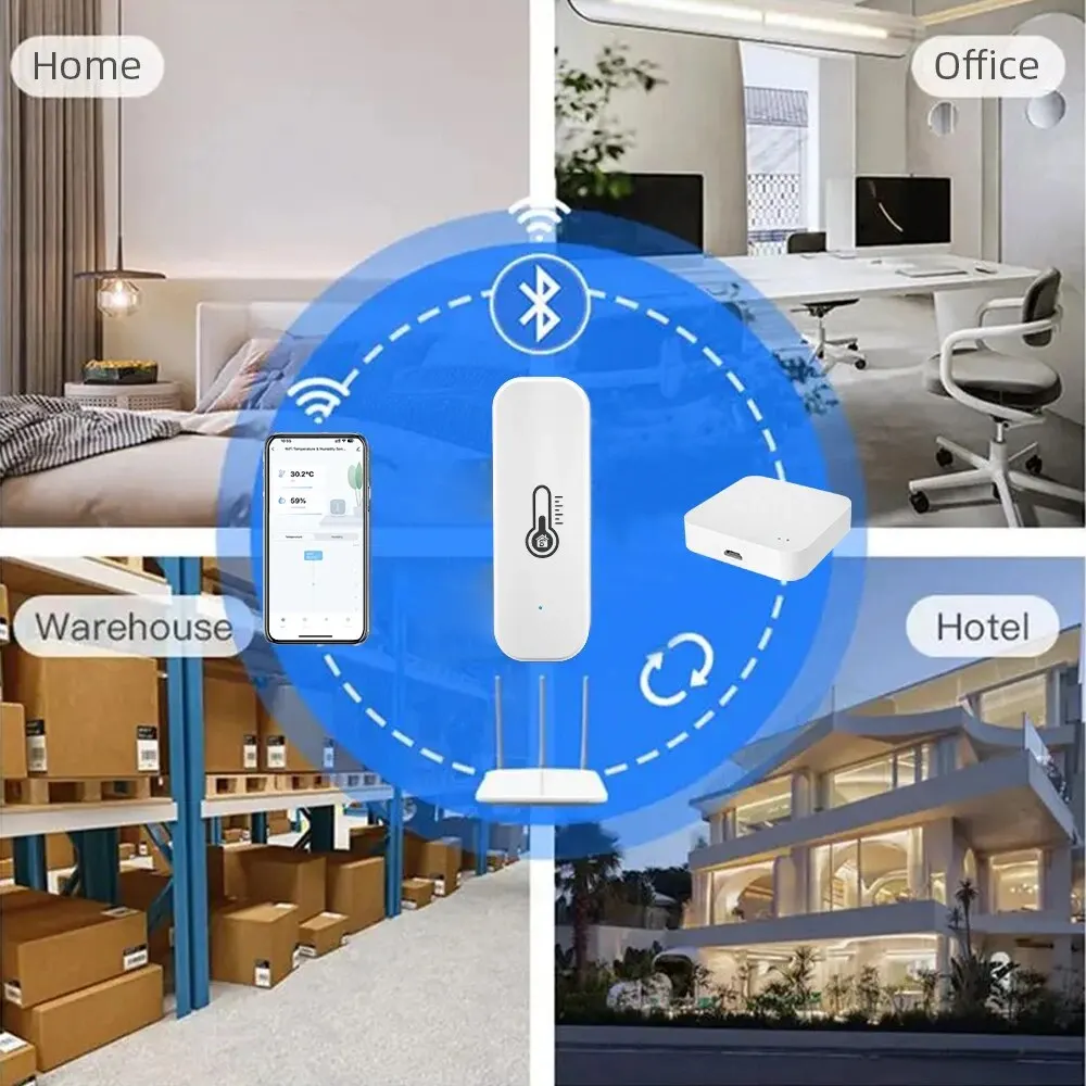 Tuya Bluetooth Temperature Humidity Sensor Mini Compatible with Bluetooth APP Remote Control Thermometer Hygrometer Sensor Home