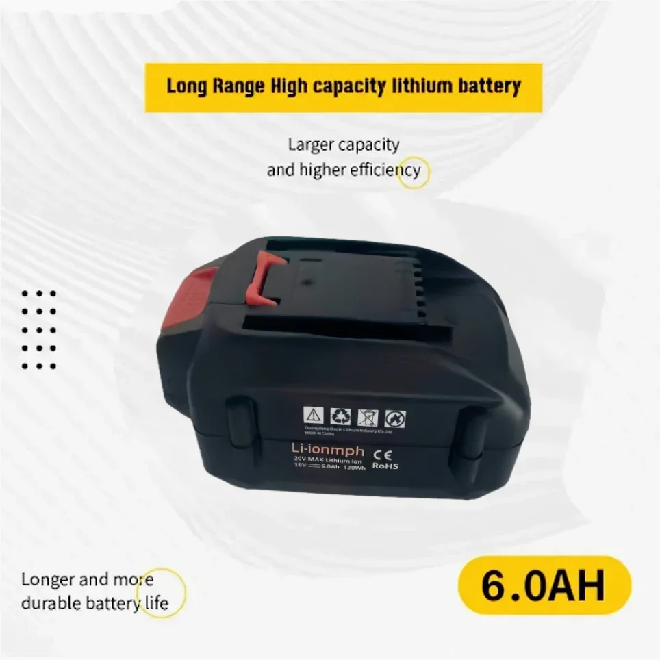 

Suitable for WORX WA3511 WA3512 WA3522 WA3575 Replacement Battery 20V 6000mAH 18650 Lithium ion Large Capacity Battery