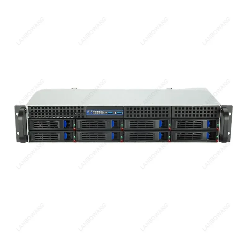 2U 8 Bays Hot Swap Server Chassis, 650MM Depth, Redundant Power Supply, Support EATX 30.5*33cm Motherboard Storage Case