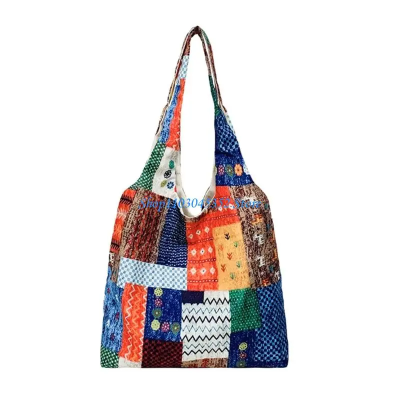 

Women's Aesthetic Canvas Toted Bag with Inner Pocket Reusable Grocery Cloth Bag Trendy Shoulder Bags Purses with Pattern