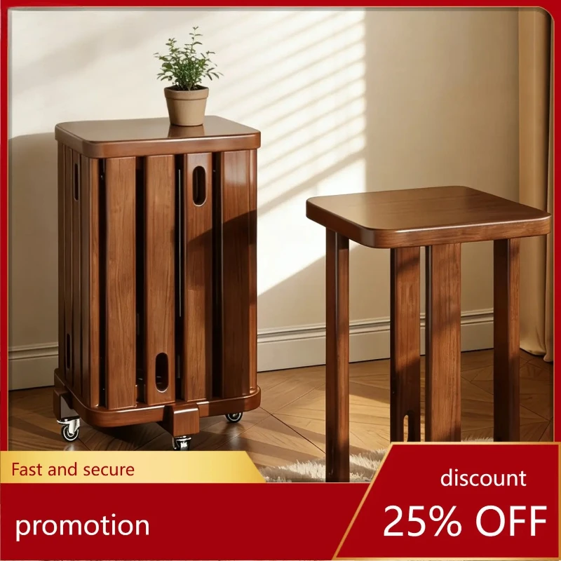 Solid Wood Square  Stackable  Design Small  High Appearance Table  Low  Multifunctional