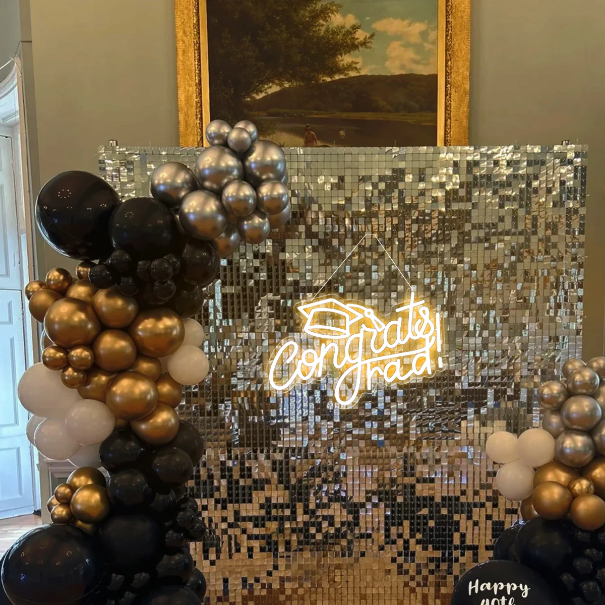 Neon LED Congrats Grad Light Sign Congratulation Party Light up Neon Signs for Graduation Decoration Lights