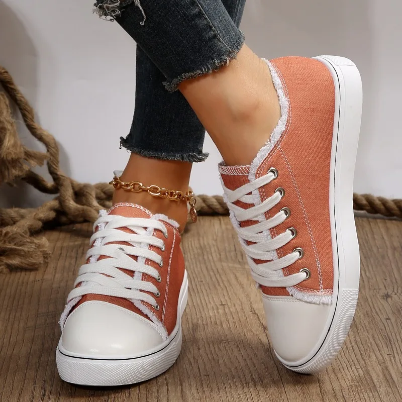 2024 Autumn New Canvas Shoes Women European and American Fashion Explosive Flat Women Canvas Shoes