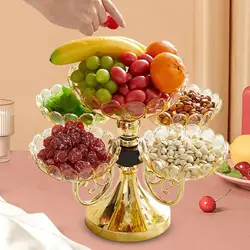 Dried Fruit Plate Decorative with 5 Bowl Light Luxury Flower Shape Appetizer Platter for Home Living Room Table Kitchen Wedding