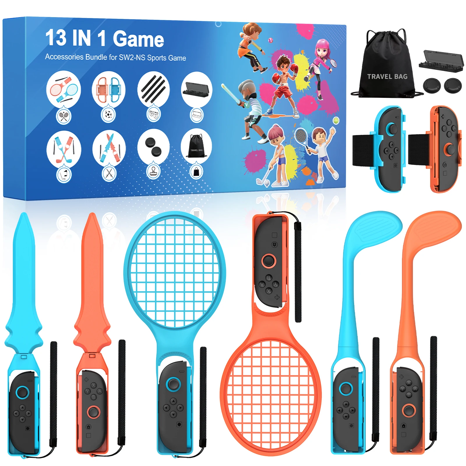 

BEBONCOOL SA20 13 IN 1 for switch2 sport package for Switch 2 Joy-con with game card case