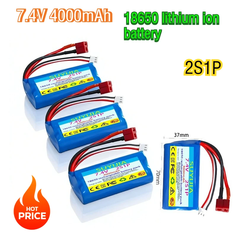 

Литий-ионный аккумулятор 7.4V 4000mAh 18650 для радиоуправляемых моделей Wltoys 10428, 12428, 12423, 14400, 1124019, A959, A979, F450 (2S1P)