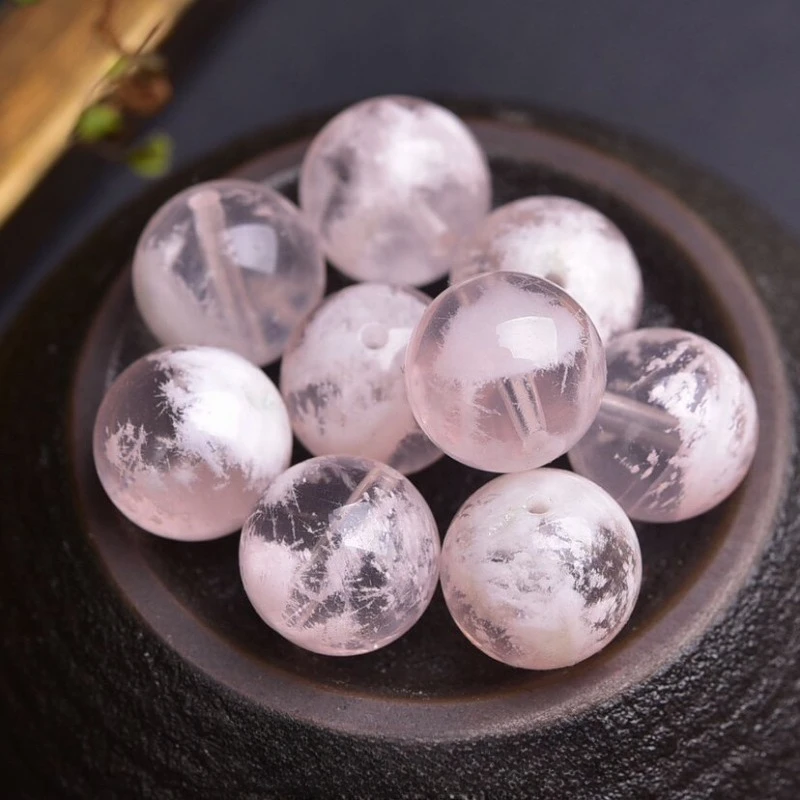 Natural crystal snowpollen ghost loose beads DIY bracelet accessories