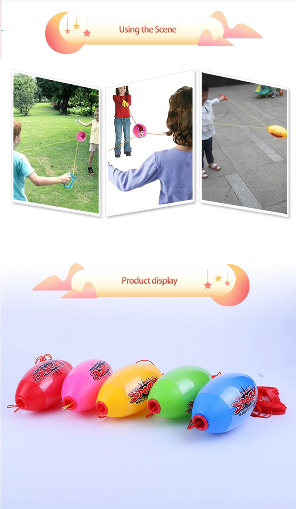 Kinder Outdoor Interaktive Ziehen Elastische Geschwindigkeit Bälle Spaß Kollision Sensorische Ausbildung Sport Spiele Spielzeug Für Kinder Erwachsene Geschenk – Detail 5