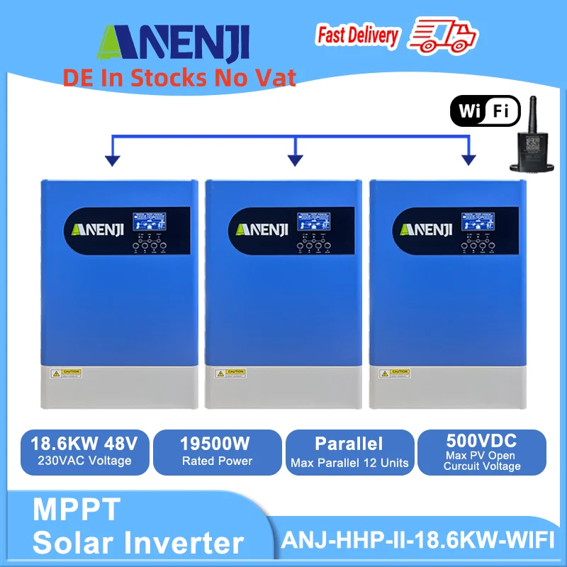 

48V Hybrid Solar Inverter 18.6KW Parallel 60 to 500VDC High PV Charger 3 Phase 380v Grid Tie MPPT Inverter Work Without Battery