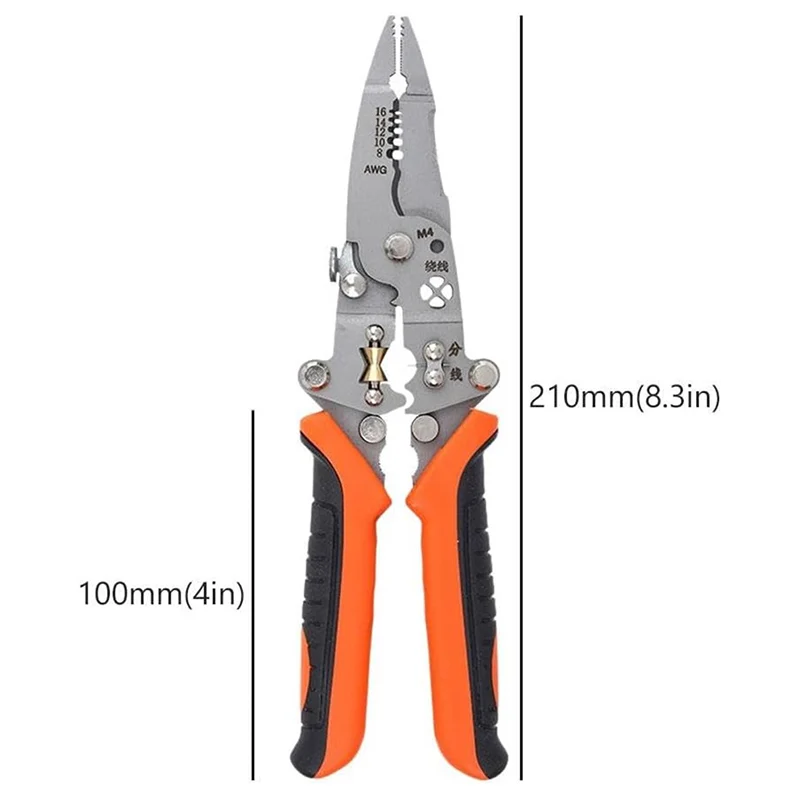 12 in 1 Foldable Wire Stripper Multifunctional Wire Stripper Crimper Cable Cutter Pliers Electrician Pliers Tools Cable Stripper