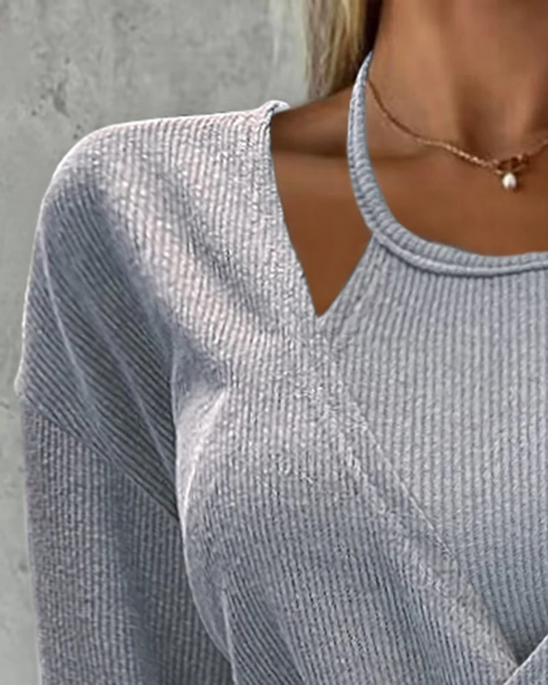 Neues 2024-Damen-Militär-Ele V-ne Long Sve Fake Zweiteiler-Wickeloberteil Faionable Ele Chinese Sle Damenbekleidung