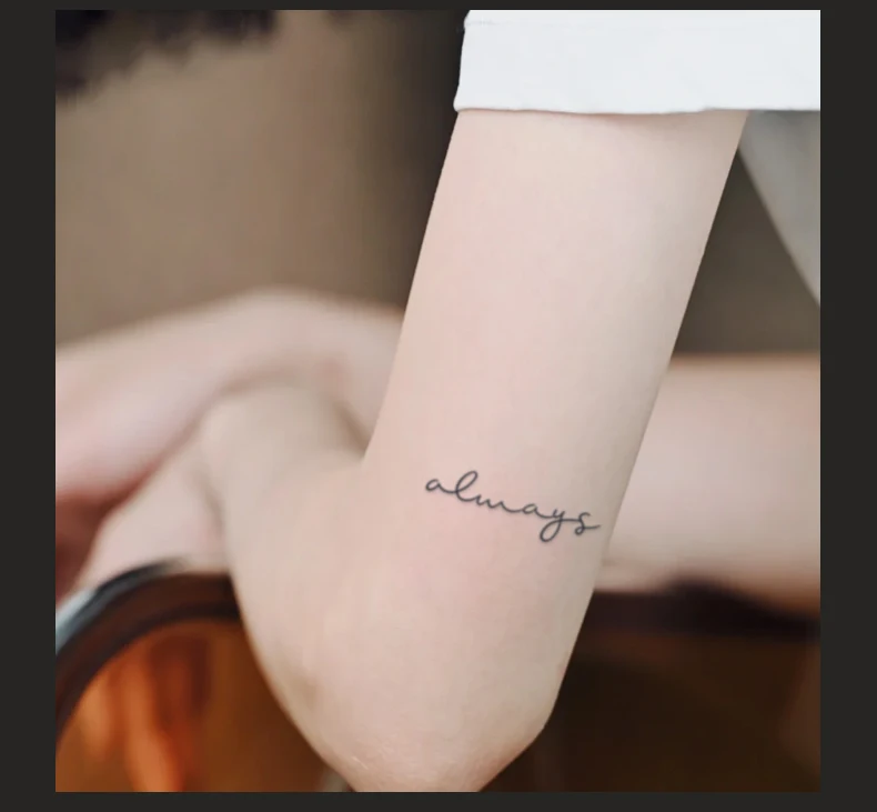 Einfaches Gedicht, wasserfestes temporäres Tattoo für Arm und Handgelenk, langlebiges, realistisches Fake-Tattoo für Männer und Frauen – Detail 4