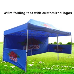 3x6 Aluminum Gazebo  Outdoor Shelter Easy Up Canopy Folding Tents Customized Logo Customized Color For Commercial Promotion