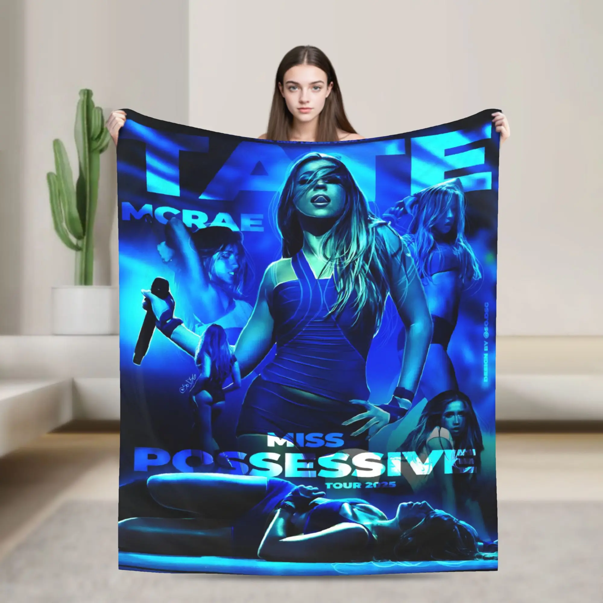 Miss Possessive World Tour Blanket  Airplane Travel Flannel Bedding Throws For Outdoor Super Soft Custom DIY Quality Bedspread