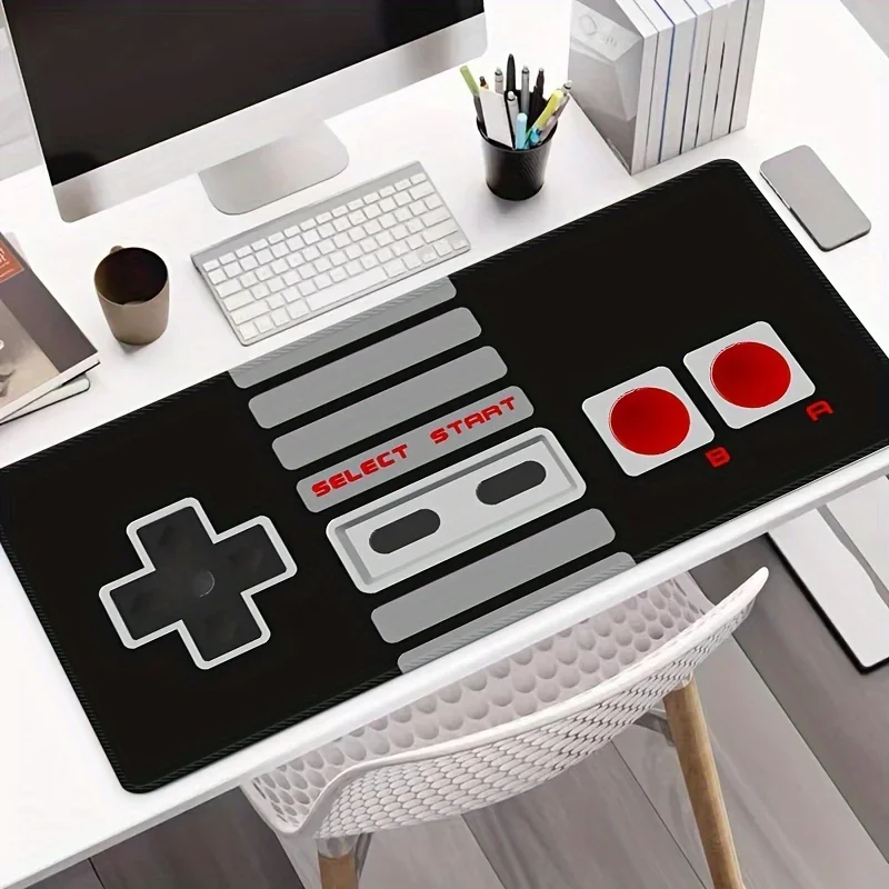 Retro Game Controller Large Mouse Pad HD Anti Slip Rubber Base Washable XXL Desk Mat Precision Edges For Gaming Office Work
