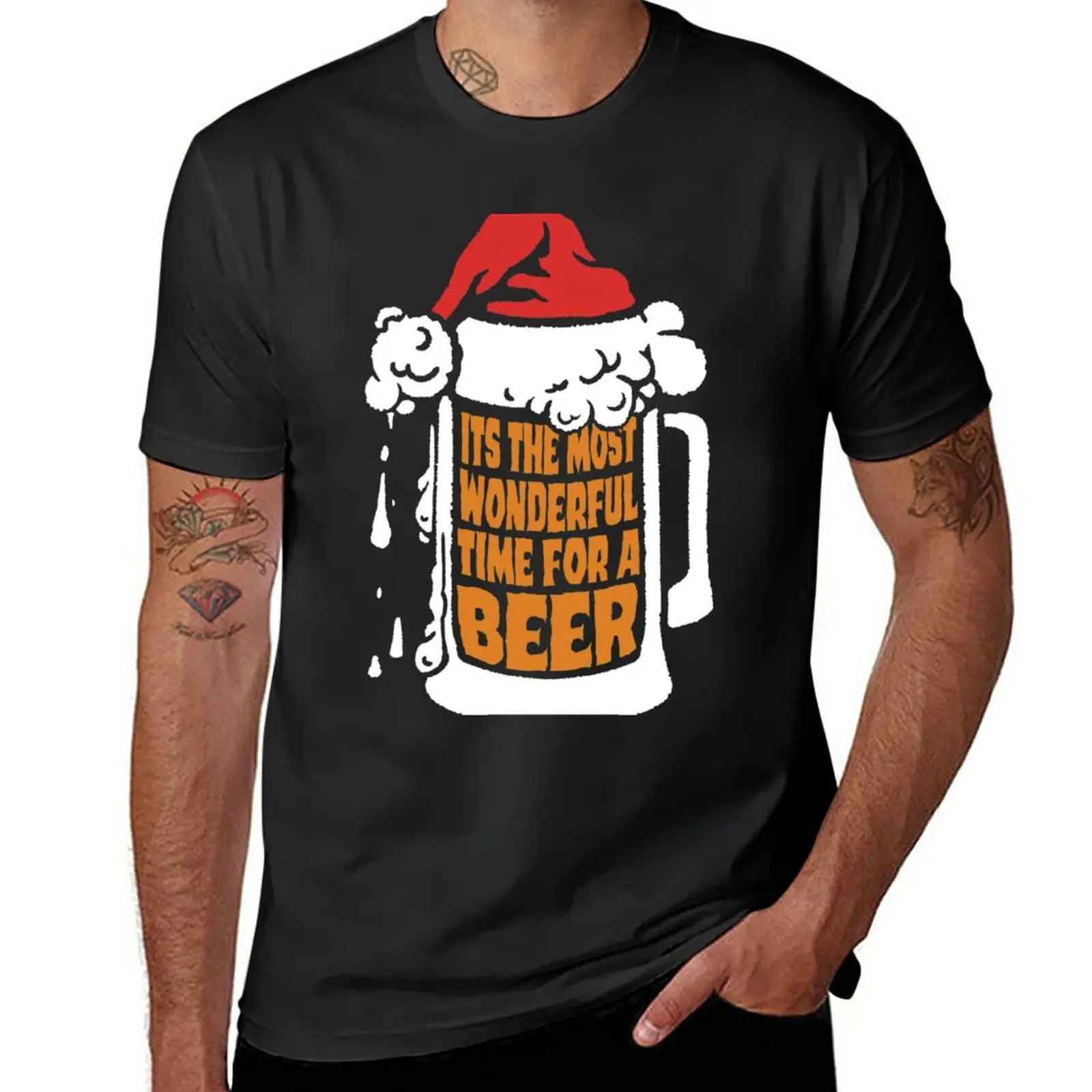 its the most wonderful time for a beer funny christmas beer drinking ugly christmas sweater for people who love to drink T-Shirt