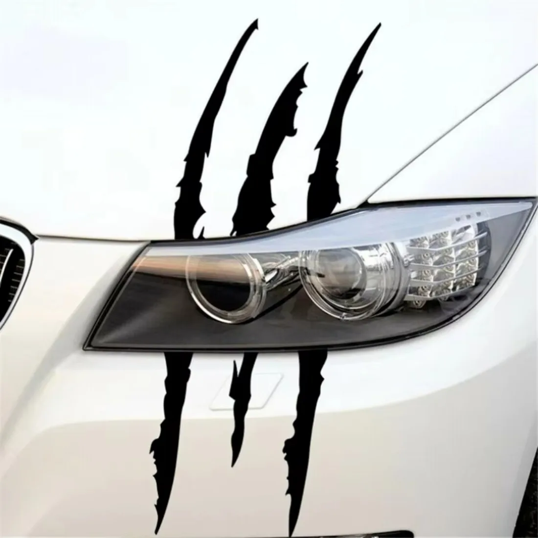 Black Car Headlight Scratch Stripe Decal Sticker Claw Stripe Slash Accessories 1pc