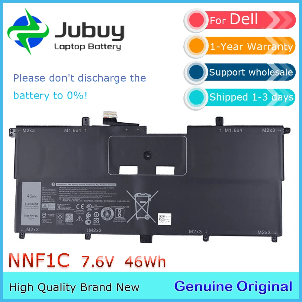 NNF1C 7.6V 46Wh Original Laptop Battery For Dell XPS 13 9365 2-in-1 HMPFH P71G D1605TS D1805TS