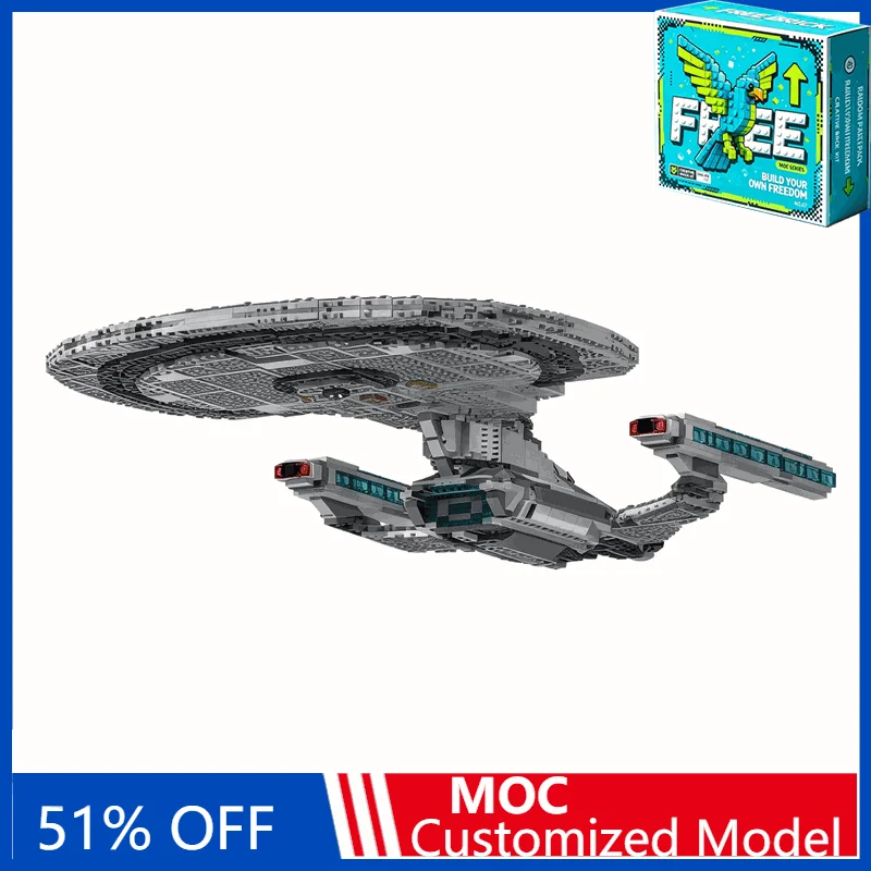 1596PCS Galaxy Heavy Cruiser Spaceship Model MOC Custom Puzzle Sci Fi Flagship DIY Assembly Building Blocks Collection Model