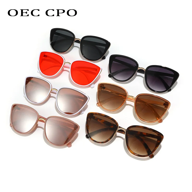 Vintage Cat Eye Sonnenbrille Frauen Ins Beliebte Mode Spiegel Shades UV400 Sonnenbrille Weibliche Luxus Marke Designer Oculos De Sol