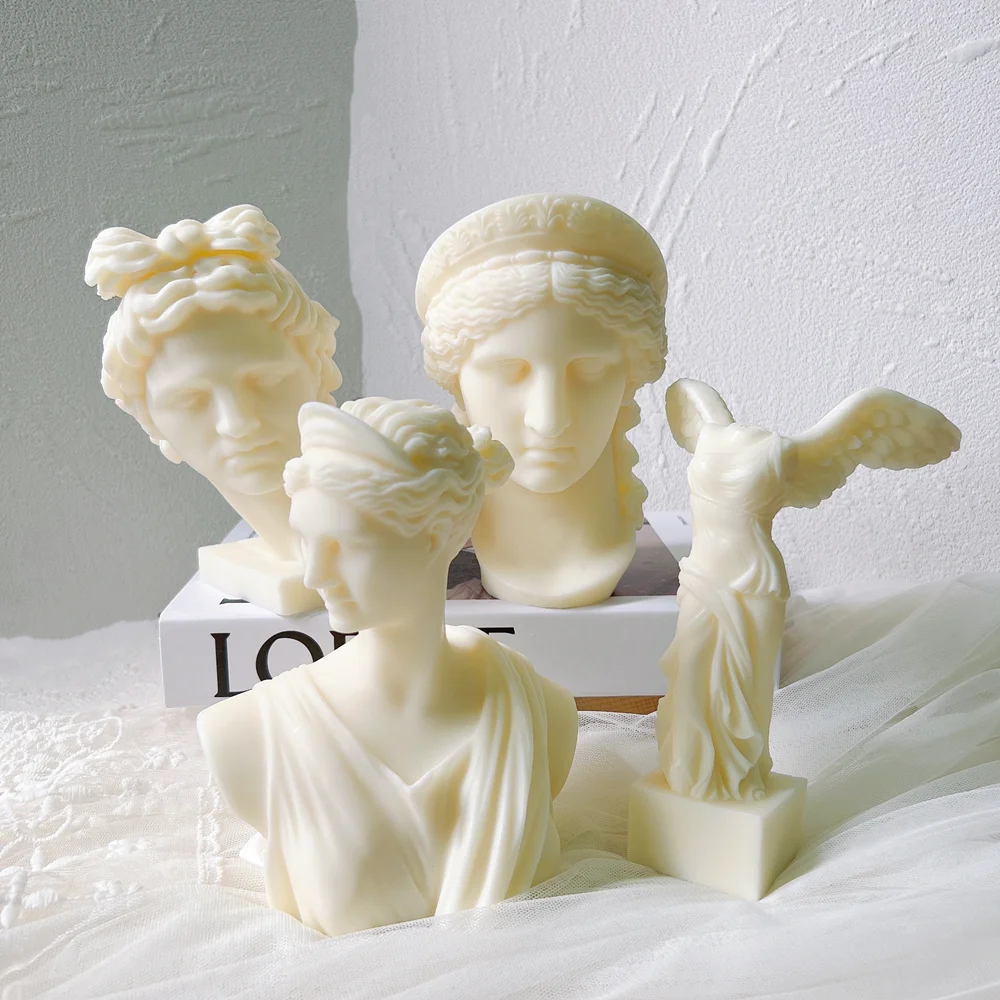 Imagem -06 - Silicone Candle Mold para Home Art Deusa Grega Busto Aroma Diana Apollo Escultura Deus Romano Deus Romano