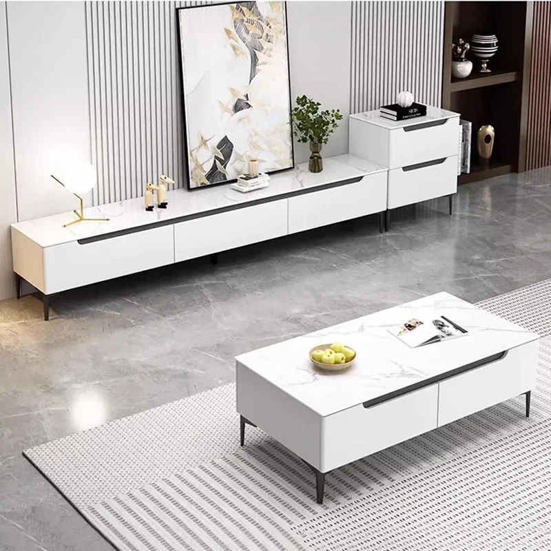 Storage Living Room TV Cabinet White Luxury Modern Style Television Stands Nordic Foot Mueble TV Moderno Home Furniture MQ50DS