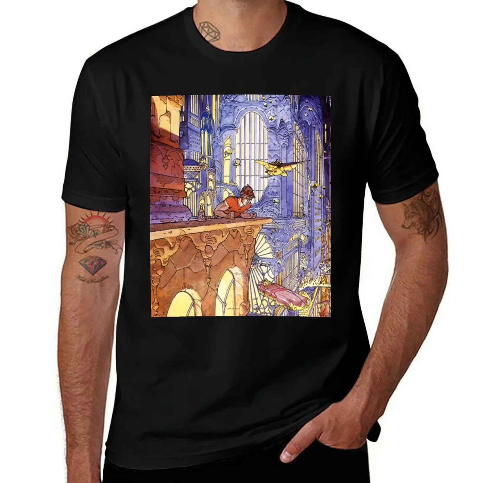 Jean Giraud T-Shirt Big and Tall Solid Color T-Shirt