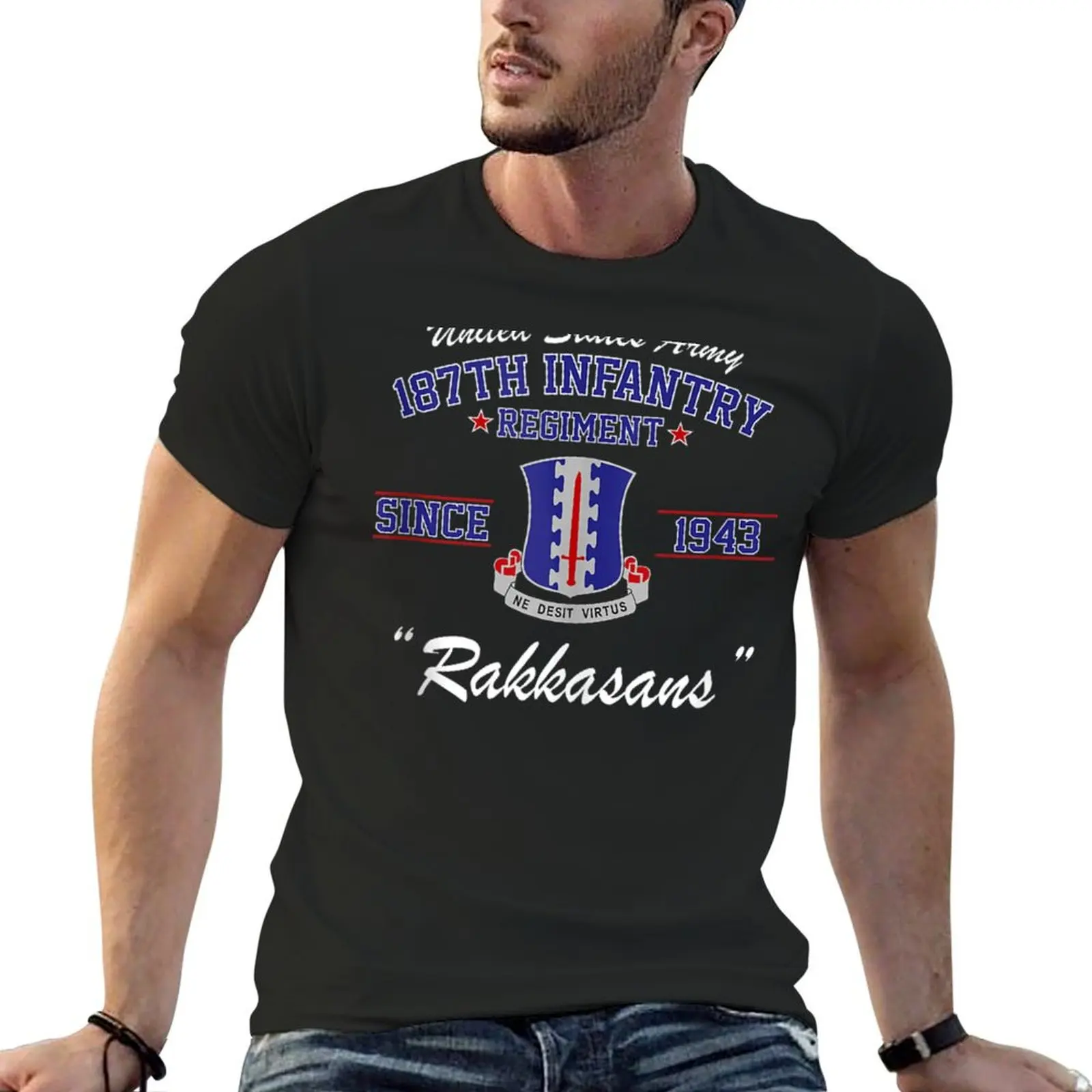 

187th Infantry Regiment - Rakkasans T-Shirt Blouse funnys Men's t shirts