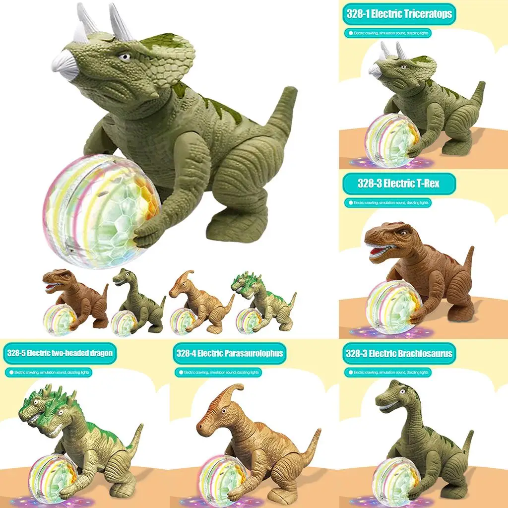 Electric Dinosaur with Roaring Sound & 7-Color Light Large Dinosaur Action Figure Electronic Walking Dinosaur for Kids Toddler
