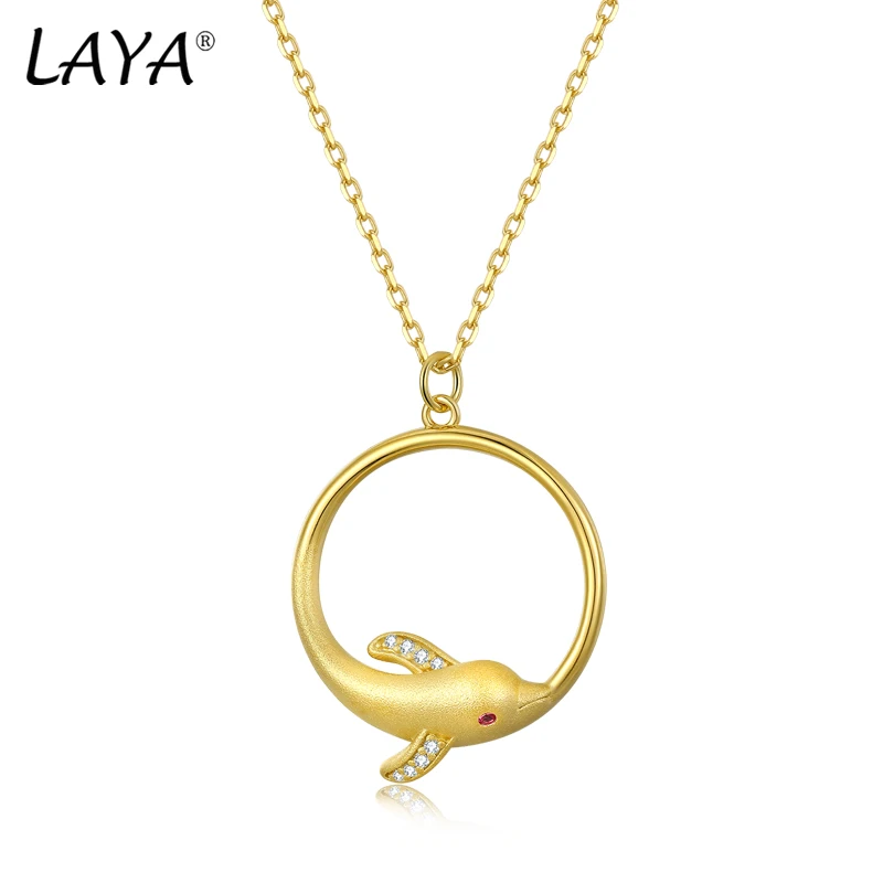 

LAYA настоящее серебро 925 пробы блестящий циркон дельфин креативное ювелирное изделие ручной работы с животными кулон ожерелье для женщин тренд 2023