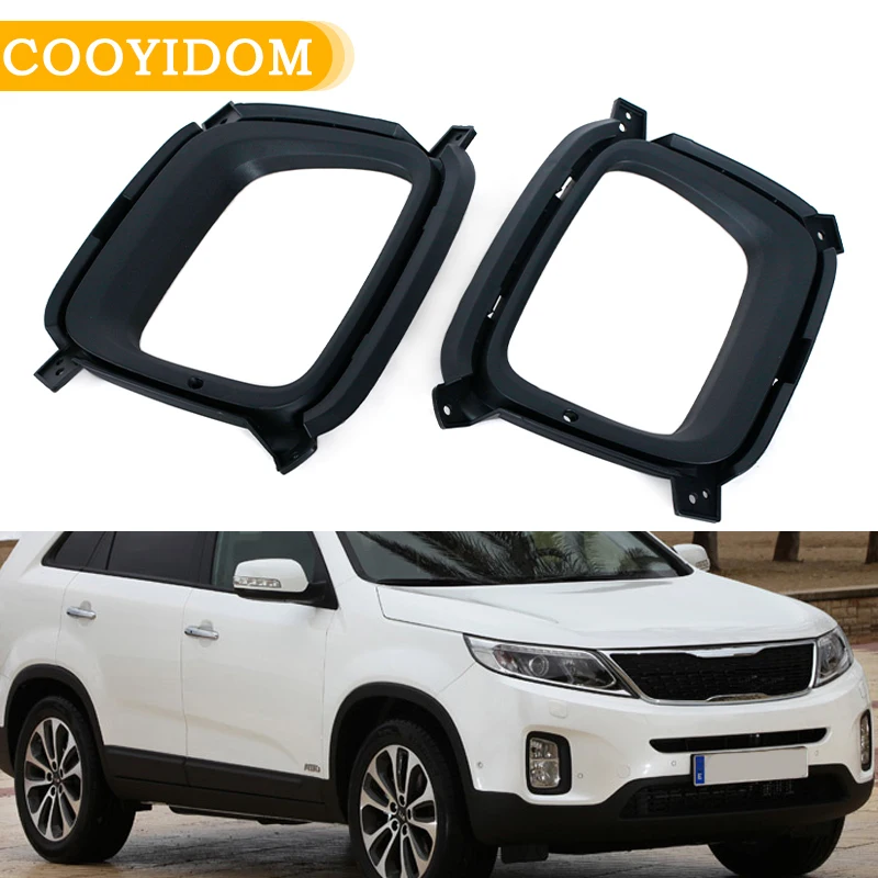 For Kia Sorento 2013 Front Bumper Fog Light Frame Foglights Trim Grille Car Accessorie Decorative Grille 86523-2P510 86524-2P510