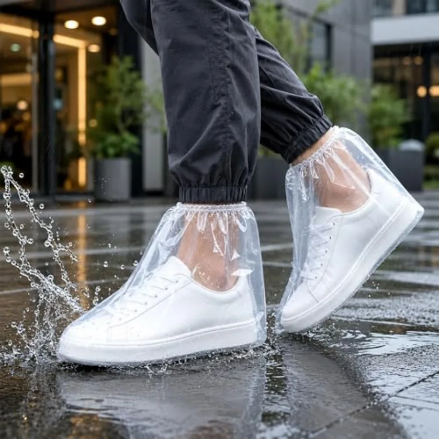 

20pcs 10 Pairs Waterproof Shoe Covers for Rain, Disposable Shoe Covers for Men and Women Non-Slip Soles, Rain Shoe Covers for W