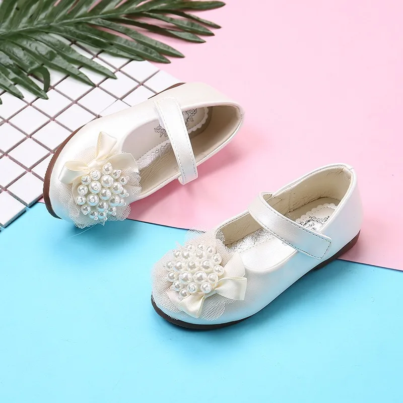 Girls Leather Shoes for Party Wedding Children Rhinestone Shoes Kids Princess Sweet Shoes 2024 Spring Autumn Brand Classic 26-38