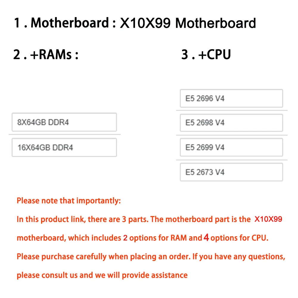 HUANANZHI X10X99 Kit اللوحة الأم وحدة المعالجة المركزية المزدوجة مع 2 * E5 2696/2673/2698/2699V4 8/16*64GB DDR4 ECC RAM دعم NVME M.2 SATA3.0 USB3.0 #5