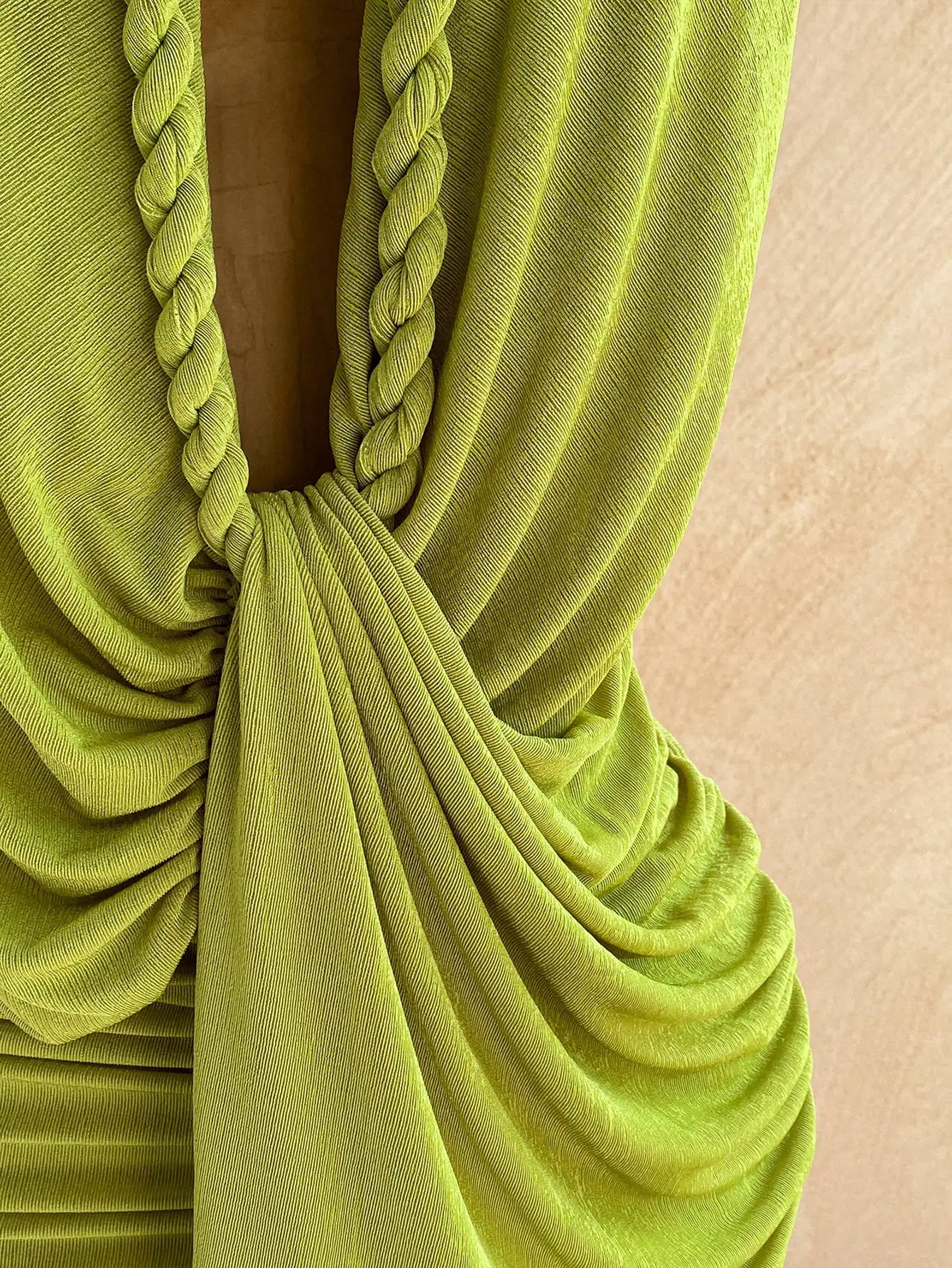 

Solid Color Backless Halter Mini Dress For Vacation Beach Summer Outfit
