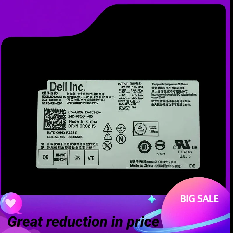 WYORESY NEW Original For DELL 660S 270S Power Supply 220W L220AS-00 R82H5  100% Tested Fast Ship