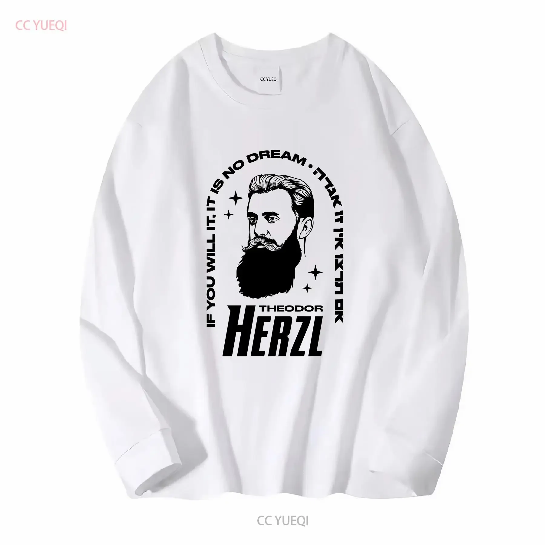 Theodor Herzl If You Will It T shirt long or short sleeves vintage Washed homme Unisex Breathable Comfortable fashion
