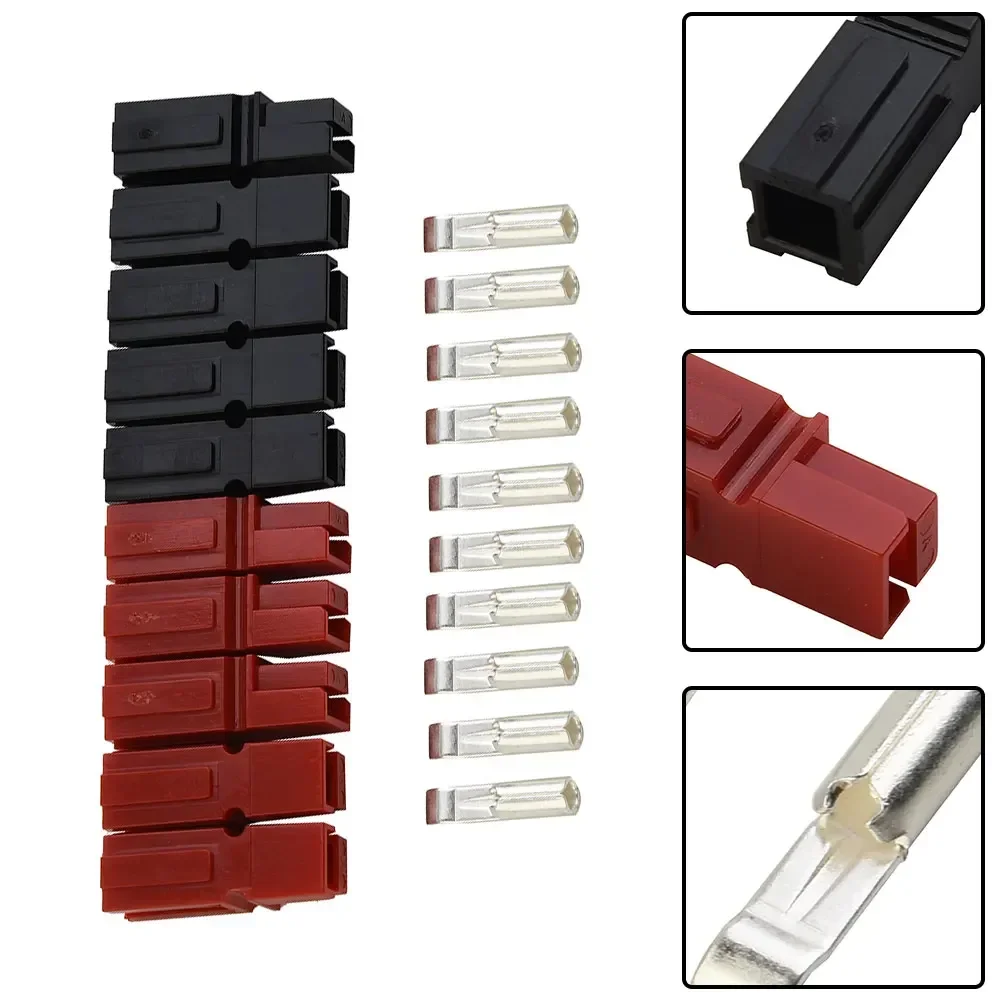 Connector Plug 5 Pair 600V Practical Red And Black Shell Spare Parts 12-16AWG Terminals 30 Amp 30A Accessories