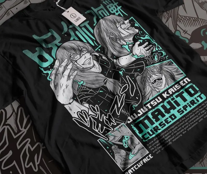 Unisex Horror Manga Creepy Girl T-Shirt, Dark Anime Gothic T-Shirt, Manga Gothic T-Shirt Inactive