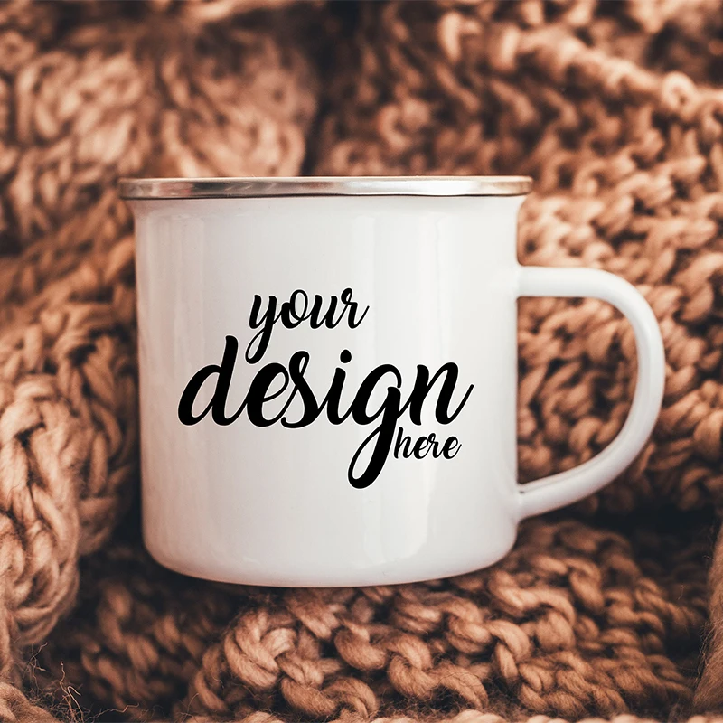 

Personalized Custom Enamel Mug Customized Create Your Own Design Mug Wedding Camping Romantic Gift