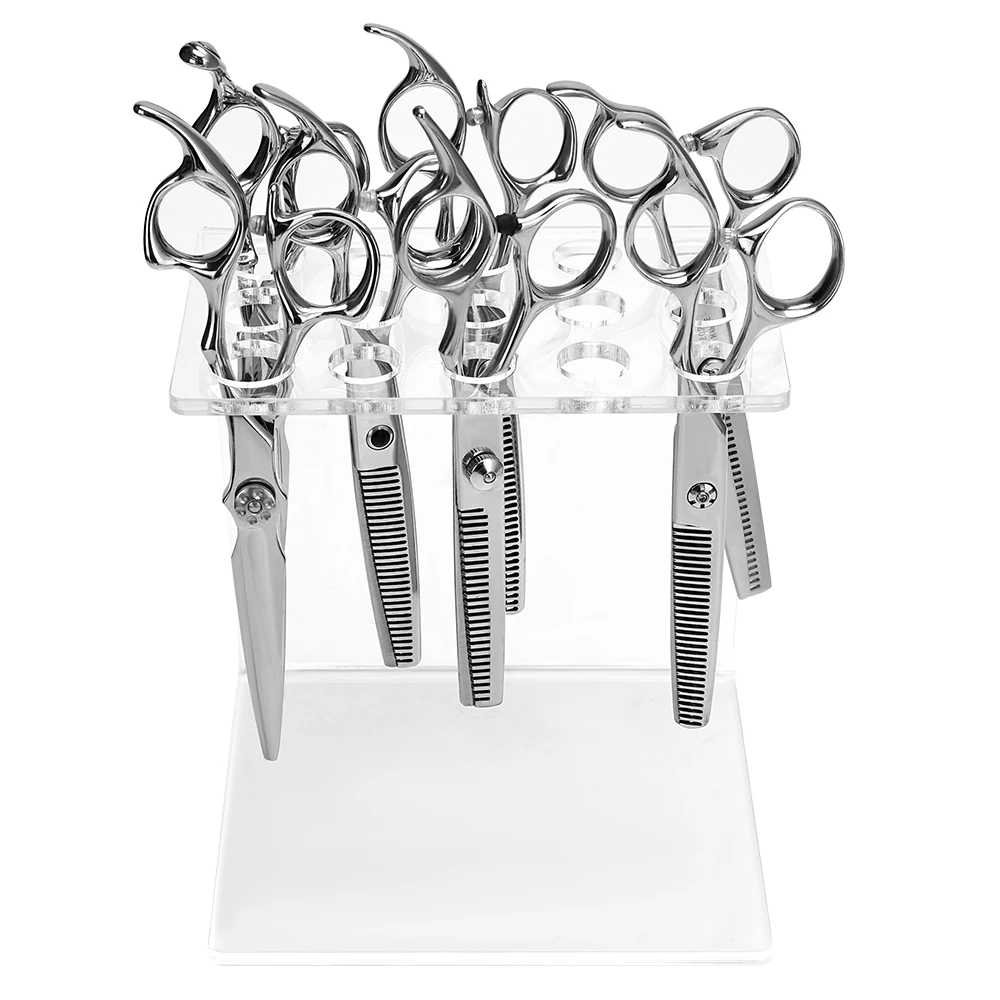 Acrylic Scissors Holder with 5/6/15 Grids for Makeup Brushes