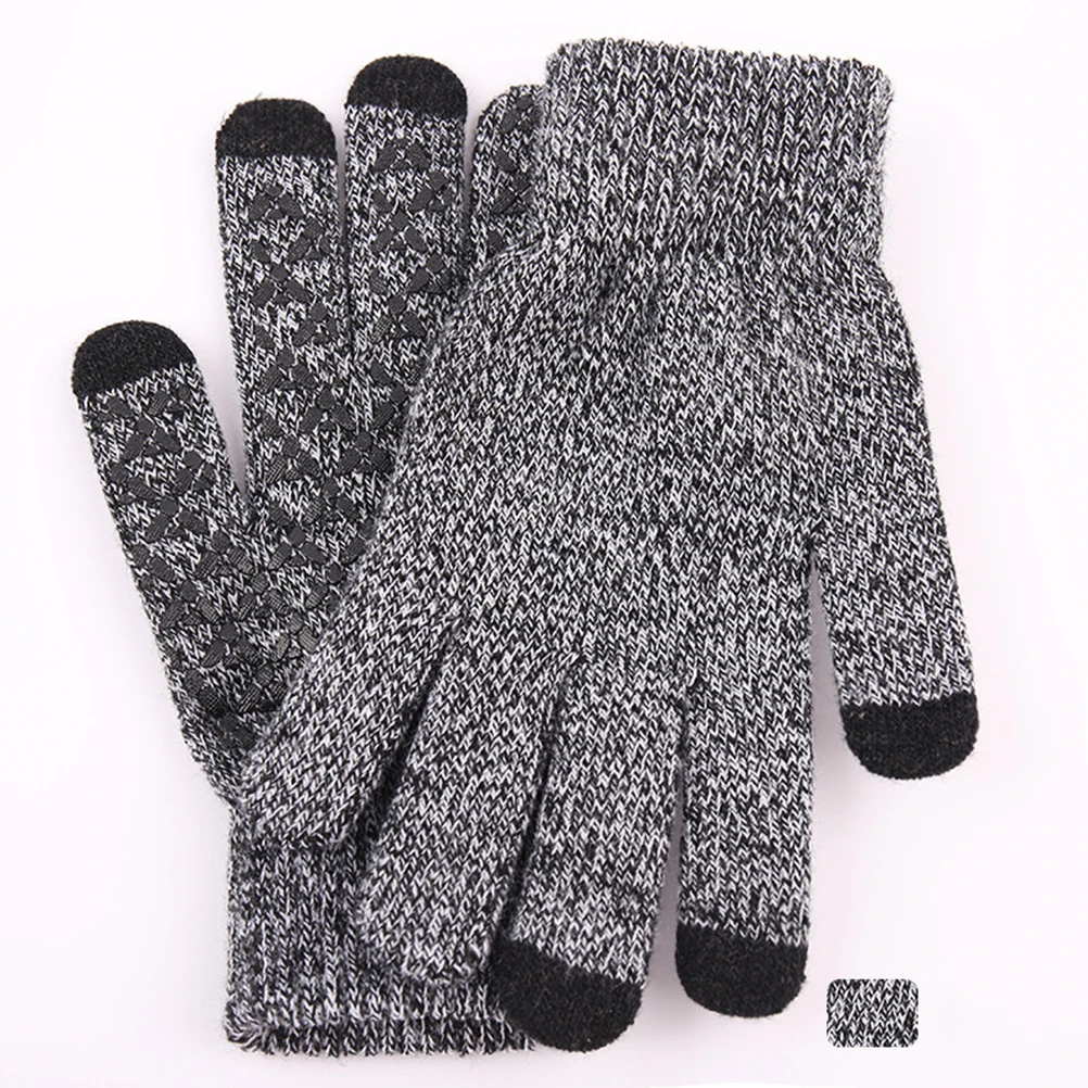 

Thermal Touchscreen Gloves Warm Driving Men Knitted Thicken Anti slip Winter Gloves for Screen Touch Conductive Material Outdoor